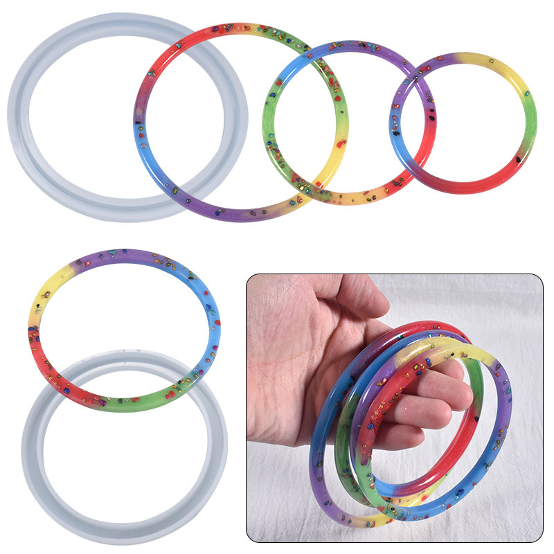 Resin Bangle Bracelet - Epoksi Reçine Bilezikler için 3 Parça