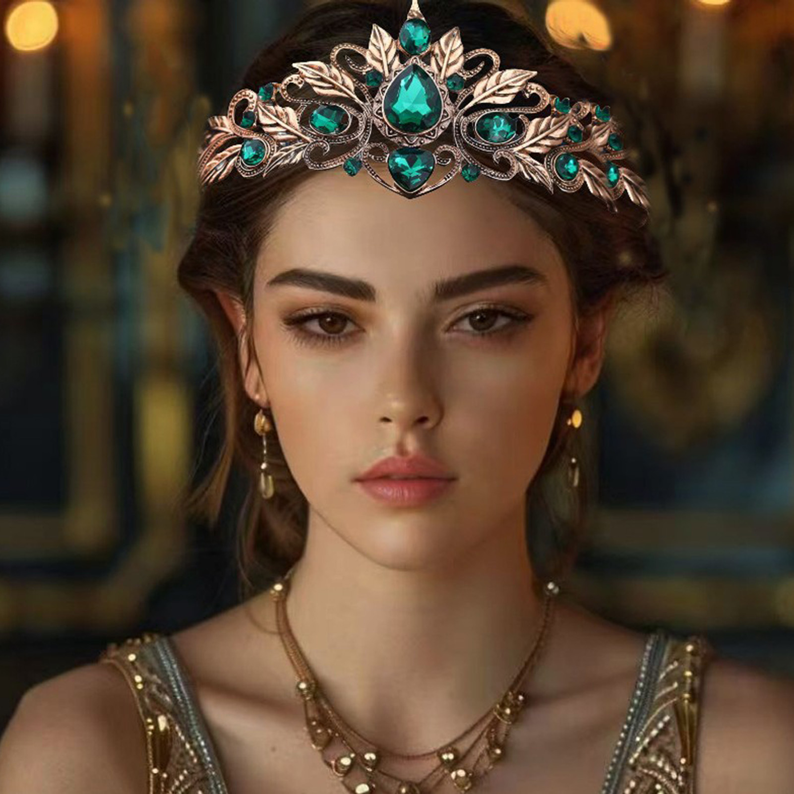 Women'S Wedding Accessories - Barok Tarzı Yuvarlak Gözyaşı Şeklinde Kristal