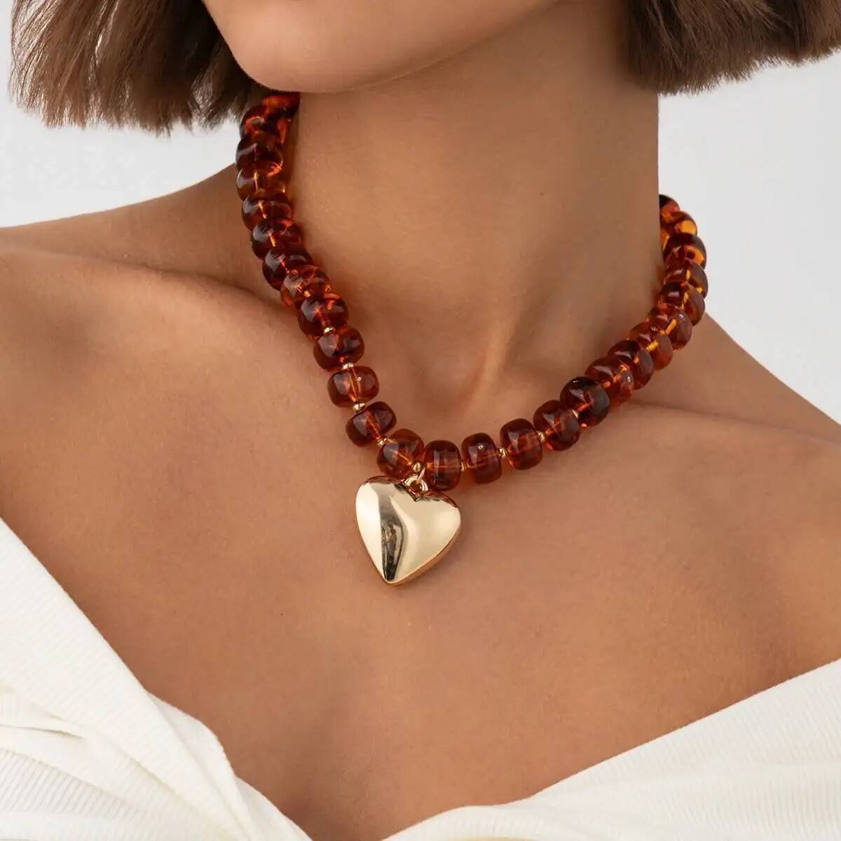 SHIXIN Trendy Amber Akrilik Re - Resin Bangle Bracelet incelemesi ve fiyatı